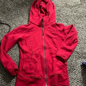 LULULEMON Scuba Full Zip Hoodie Size 6 Red